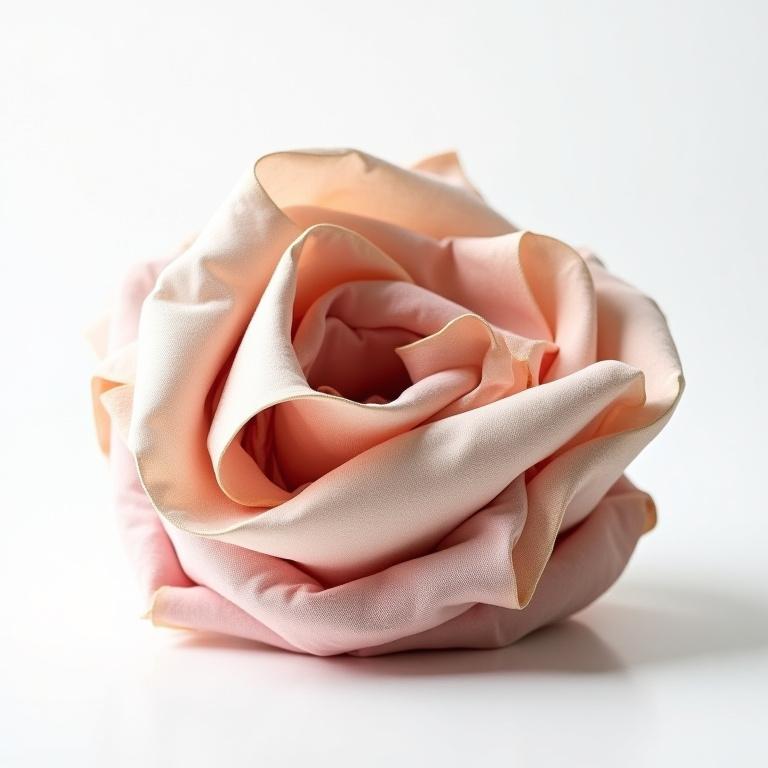 折り畳まれ重ねられた風呂敷だけで制作されたアート作品